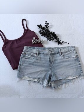 American Eagle Light Wash Super Low Rise Perfect Shortie